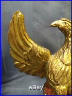 Antique American Eagle Gold Gilt Wood Carving Carved Wooden Americana Folk Art