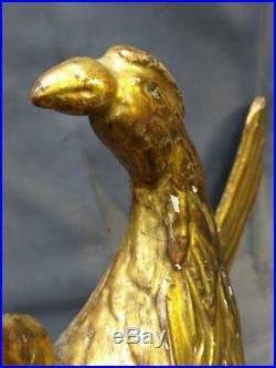 Antique American Eagle Gold Gilt Wood Carving Carved Wooden Americana Folk Art