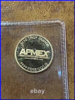 Apmex U. S American Eagle With Flag 1/10 oz Fine. 9999 Gold Sealed Mint