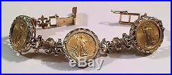 Art's Elegance Women's 14k Gold $5 American Eagle Coin Ring & Bracelet Set Mint