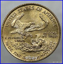 BRILLIANT UNCIRCULATED 1989 $5 GOLD AMERICAN EAGLE 1/10th OZ GOLD BU