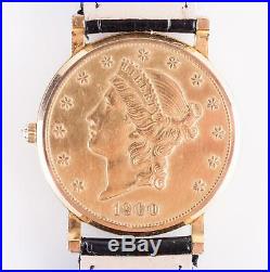 Corum 18k / 22k Yellow Gold Heritage Coin American Double Eagle Wrist Watch