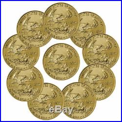 Daily Deal Lot of 10 2019 1/10 oz Gold American Eagle $5 GEM BU Coins SKU57888