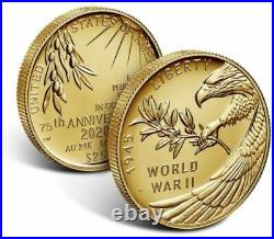 End of World War II 75th Anniversary 24-Karat 1/2oz Gold Coin ORDER CONFIRMED