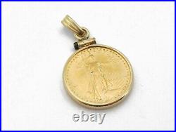 Estate US 1987 American Eagle $5 Five Dollar Fine Gold Coin Pendant 4g i3071