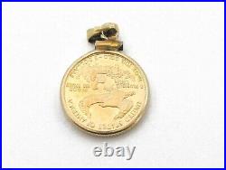 Estate US 1987 American Eagle $5 Five Dollar Fine Gold Coin Pendant 4g i3071