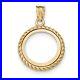 Genuine 14k Yellow Gold Casted Rope 1/10 oz American Eagle Coin Bezel