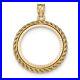 Genuine 14k Yellow Gold Casted Rope Prong 1/4 oz American Eagle Coin Bezel