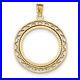 Genuine 14k Yellow Gold Fancy Wire D/C Prong 1/4 oz American Eagle Coin Bezel