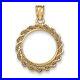 Genuine 14k Yellow Gold Rope Prong 1/10 oz American Eagle Coin Bezel