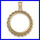 Genuine 14k Yellow Gold Rope Prong 1/4 oz American Eagle Coin Bezel