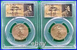 Lot Of Two 2017 $25 Gold Eagle Pcgs Ms70 First Strike Saint Gaudens