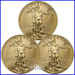 Lot of 3 2018 1 oz Gold American Eagle $50 GEM BU Coin SKU50874