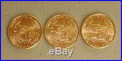 Lot of (3) 2018 $5 1/10 oz American Gold Eagle Bullion Coins