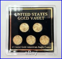 Lot of 5 2011 $5 Five Dollar Gold American Eagle Coin 1/10oz. 10
