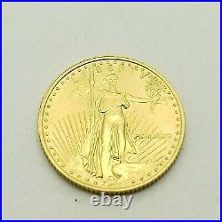 MCMLXXXIX 1989 American Eagle 1/10 Ounce $5 Dollar Liberty Round Gold Coin