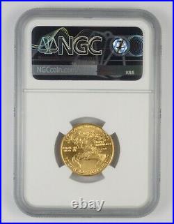 MS70 1987 $10 American Gold Eagle 1/4 Oz. Fine Gold Graded NGC 1657