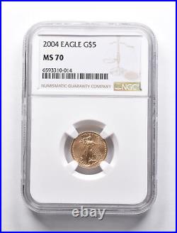 MS70 2004 $5 American Gold Eagle 1/10 Oz Gold NGC 9507