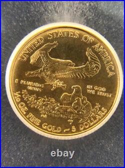 MS 70 2011 Gold Eagle $5 Tenth-Ounce 1/10 oz. ICG 2388521001 MS70 Flawless