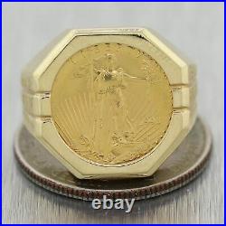 Men's 1998 Vintage Estate 14k Yellow Gold 1/10th oz American Eagle Coin Ring