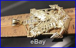 Men's New 10k Yellow Gold 24 inch Rope Chain 10k American Eagle Anchor Charm