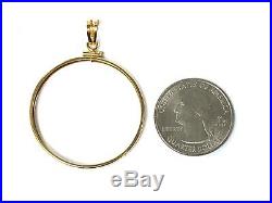 NEW 14K Gold Coin Edge Bezel Pendant (for 33mm 1oz American Eagle Gold Coin)