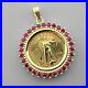 NEW 1/10 oz GOLD AMERICAN EAGLE COIN 14K GOLD RUBY PENDANT