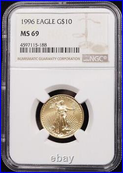 NGC 1996 $10 1/4 oz Gold Eagle MS69 #4597115-188
