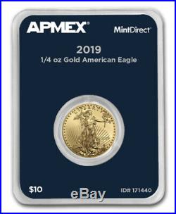 New 2019 1/4 oz Gold American Eagle (MintDirect Single) In mint direct package