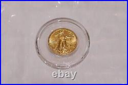 One 2022 Us Mint American Eagle 1/10 Oz Gold $5 Coin In Capsule New Type 2