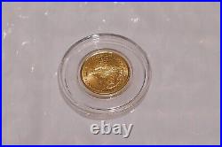 One 2022 Us Mint American Eagle 1/10 Oz Gold $5 Coin In Capsule New Type 2