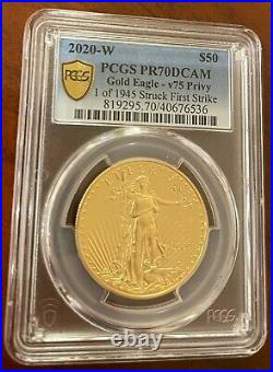 PCGS PR70 FS End of World War II 75th American Eagle Gold Proof Coin 70 DCAM $50
