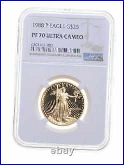 PF70 UCAM 1988-P $25 1/2 Oz. Gold American Eagle Graded NGC 6656