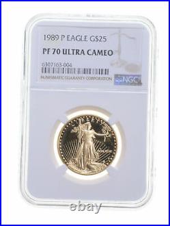 PF70 UCAM 1989-P $25 1/2 Oz. Gold American Eagle Graded NGC 6657