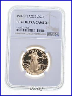PF70 UCAM 1989-P $25 American Gold Eagle Graded NGC 5892