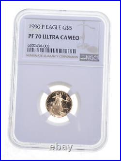 PF70 UCAM 1990-P $5 American Gold Eagle Graded NGC 5818