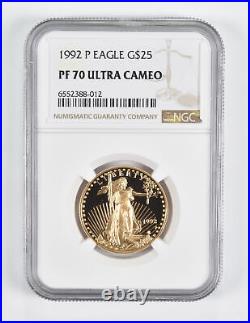 PF70 UCAM 1992-P $25 American Gold Eagle 1/2 Oz. 999 Fine Gold NGC 1657