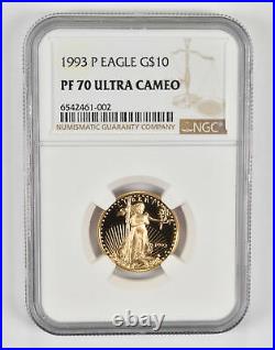 PF70 UCAM 1993-P $10 American Gold Eagle Graded NGC 0104