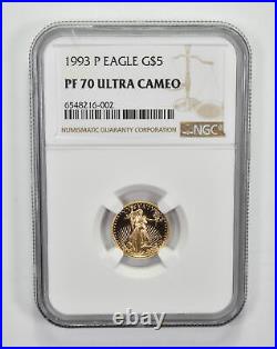 PF70 UCAM 1993-P $5 American Gold Eagle Graded NGC 0665