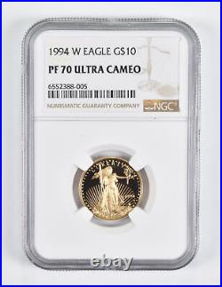 PF70 UCAM 1994-W $10 American Gold Eagle 1/4 Oz. 999 Fine Gold NGC 1714
