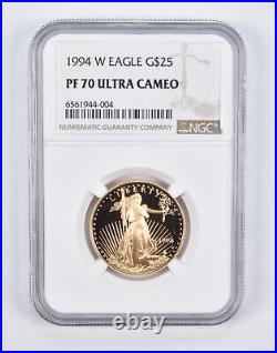 PF70 UCAM 1994-W $25 American Gold Eagle 1/2 Oz. 999 Fine Gold NGC 2142