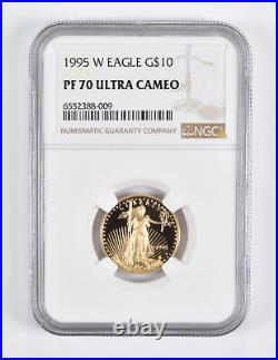 PF70 UCAM 1995 $10 American Gold Eagle 1/4 Oz. 999 Fine Gold NGC 1658