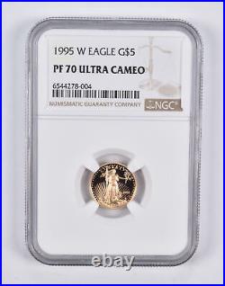 PF70 UCAM 1995-W $5 American Gold Eagle 1/10 Oz. 999 Fine Gold NGC 2181
