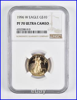 PF70 UCAM 1996-W $10 American Gold Eagle 1/4 Oz. 999 Fine Gold NGC 1659