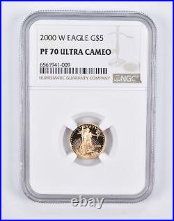 PF70 UCAM 2000-W $5 American Gold Eagle 1/10 Oz. 999 Fine Gold NGC 2156