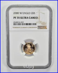 PF70 UCAM 2000-W $5 American Gold Eagle Graded NGC 0659