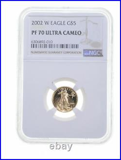 PF70 UCAM 2002-W $5 1/10 Oz. Gold American Eagle Graded NGC 6646