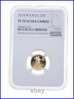 PF70 UCAM 2010-W $5 1/10 Oz. Gold American Eagle Graded NGC 6652