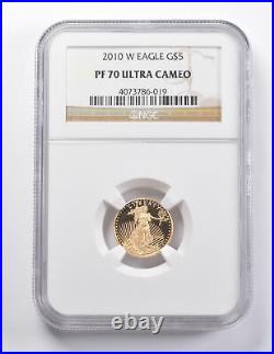 PF70 UCAM 2010-W $5 American Gold Eagle 1/10 Oz Gold NGC 5082