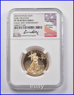 PF70 UCAM 2016-W $25 American Gold Eagle 1/2 Oz Gold ER Moy NGC 3962